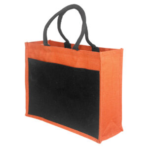 Jute Bag with Canvas Compartment