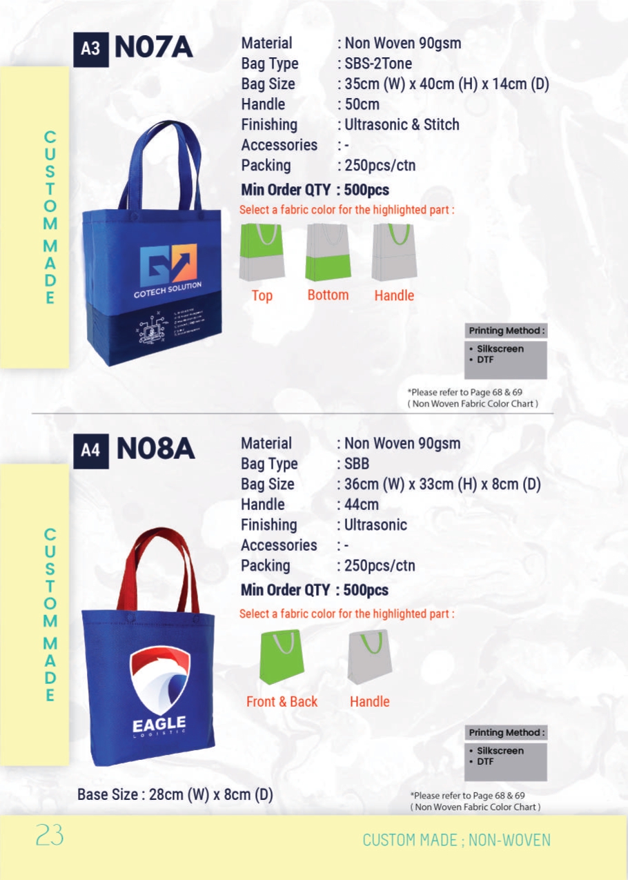 N07A N08A CUSTOM MADE Woven Bag A3 Size