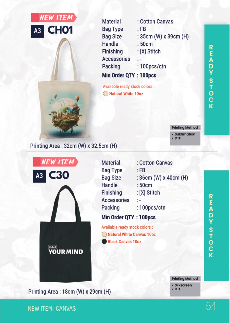 CH01 Canvas Bag wtijh Full Colour